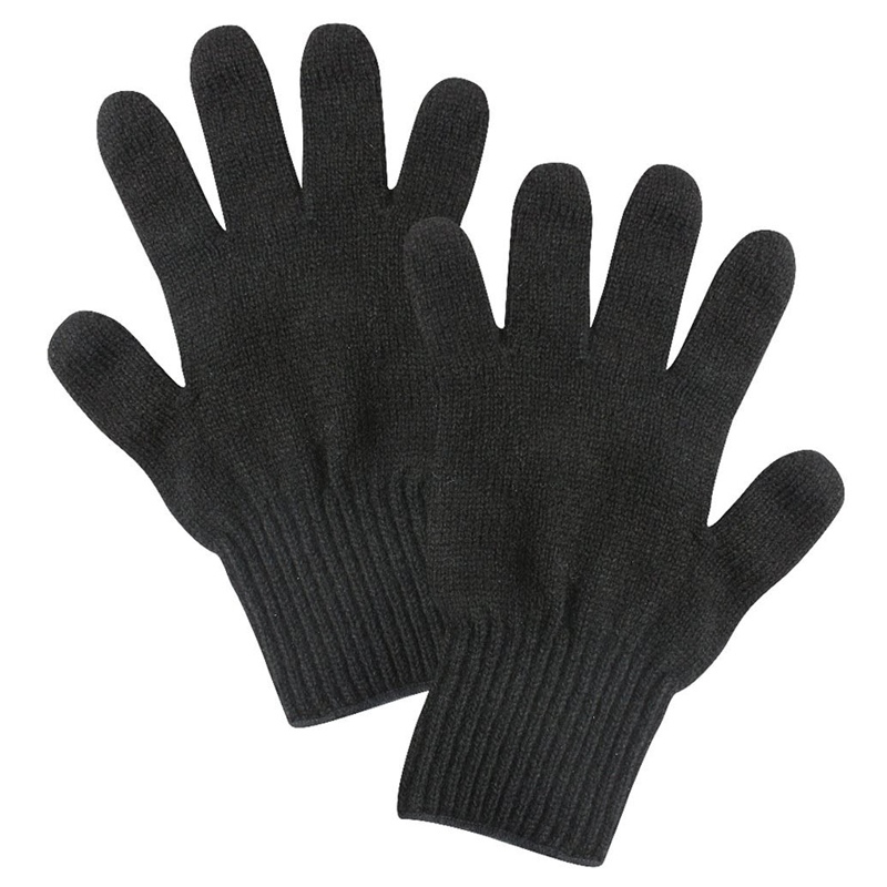 Перчатки шерстяные утепленные черные